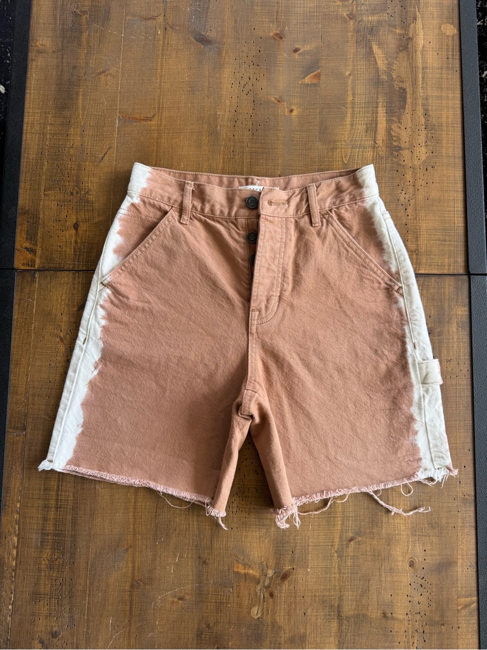 PacSun Two-Tone High Waist Shorts in Tan and Cream
